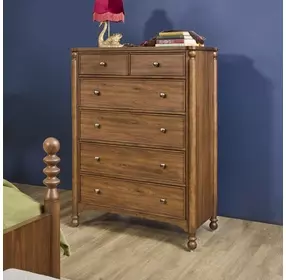 Azalea Walnut 5 Drawer Chest