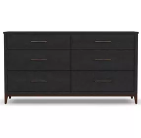Waterfall Deep Ebony and Dark Brown 6 Drawer Dresser