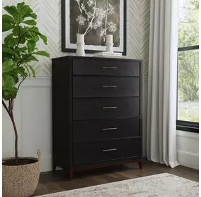 Waterfall Deep Ebony 5 Drawer Chest