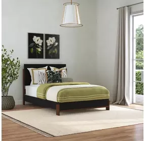 Waterfall Dark Brown and Deep Ebony Queen Panel Bed