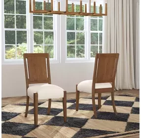 Lincoln Cream Performance Fabric Upholstered Dining Chair Set of 2