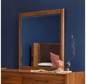 Lincoln Warm Walnut Rectangular Dresser Mirror