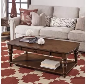 Bellevue Whiskey Brown Rectangular Coffee Table with Casters