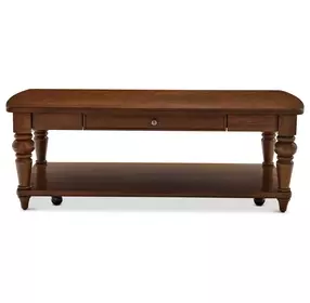 Bellevue Whiskey Brown Rectangular Occasional Table Set with Casters