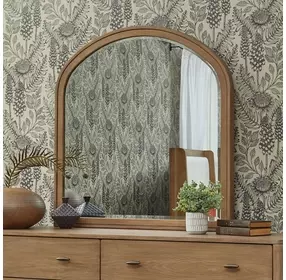 Normandy Warm Driftwood Arched Wall Mirror