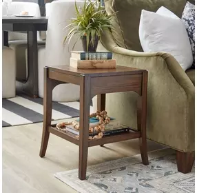 Sylvie Chestnut Square Bunching Table