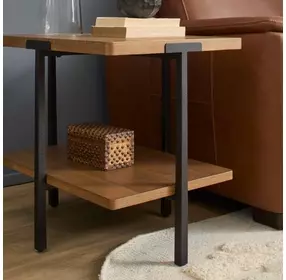 Millwork Rustic Umber and Black Rectangular End Table