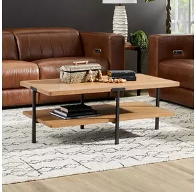 Millwork Rustic Umber and Black Rectangular Coffee Table