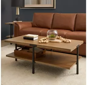 Millwork Rustic Umber and Black Rectangular Occasional Table Set