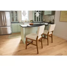 Millwork Off White Performance Fabric Upholstered Counter Height Chair Set of 2