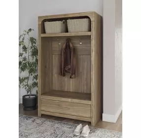 Dovander Warm Brown Hall Tree with Storage Bench