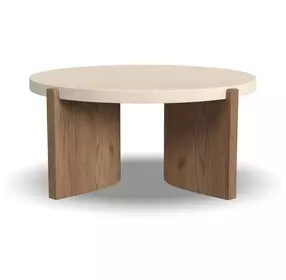 Eclipse Brown and White Round Stone Top Occasional Table Set