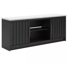 Cadmori Matte Black 63" XL TV Stand with Fireplace Option