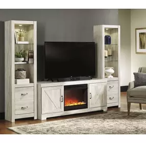 Bellaby Whitewash 4 Piece Entertainment Center with LED