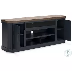 Landocken Light brown And Dark Slate Blue 83" TV Stand