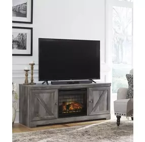 Wynnlow Gray 63" TV Stand with Electric Fireplace