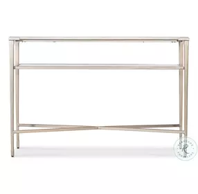 Melange Champagne And White Genesis Stone Top Jen Console Table