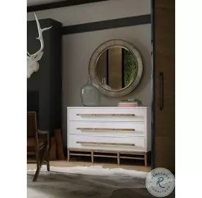 Metro Luxe White And Light Maple Three Drawer Bachelors Chest