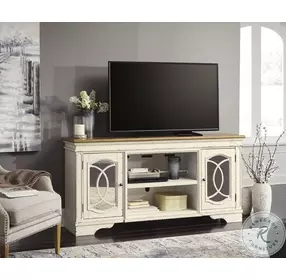 Realyn Chipped White And Distressed 74" TV Stand
