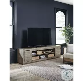 Krystanza Weathered Gray 92" TV Stand