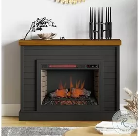 Washington Black And Whiskey 48" Mantel TV Stand with Fireplace