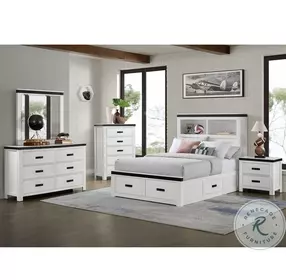 Montauk Modern White Full Storage Platform Bed