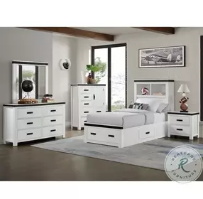 Montauk Modern White 5 Drawer Youth Door Chest