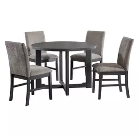 Yorkshire Espresso and Brown Upholstered 5 Piece Dining Set