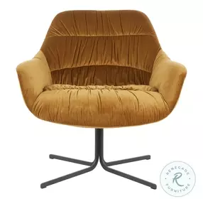 Wayne Black Metal And Chartreuse Velvet Swivel Lounge Chair