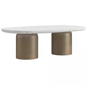 Verge Bronze Metallic and White Marble Top Cocktail Table
