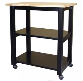 Home Accents Natural Black Kitchen Island