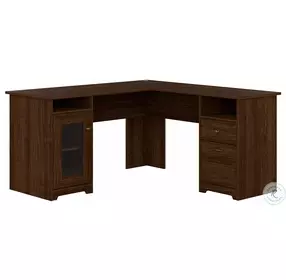 Cabot Modern Walnut 60" L Shaped Computer Home Office Set