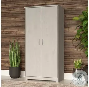 Cabot Linen White Oak Tall Storage Cabinet