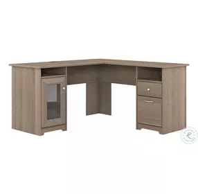 Cabot Ash Gray 60" L Shaped Home Office Set