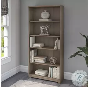 Cabot Ash Gray Tall 5 Shelf Bookcase