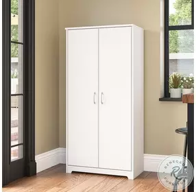 Cabot White Tall Kitchen Pantry Cabinet with Doors