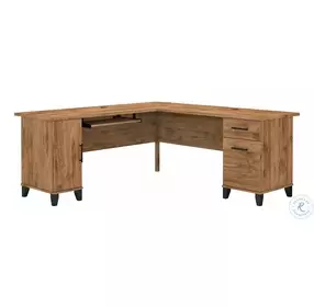 Somerset Fresh Walnut 72" L Shaped Home Office Set