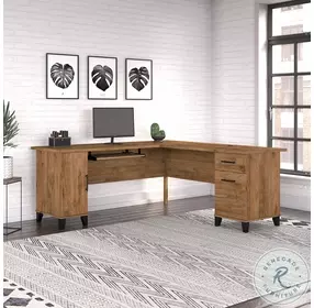 Somerset Fresh Walnut 72" L Shaped Desk
