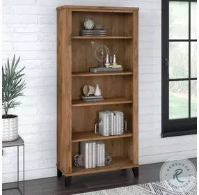 Somerset Fresh Walnut Tall 5 Shelf Bookcase