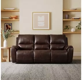 Westchester Brown Leather 92" Power Reclining Sofa with Power Headrest and USB Charging