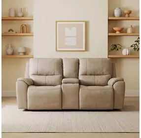 Westchester Platinum 81" Power Reclining Console Loveseat with Power Headrest and USB Charging