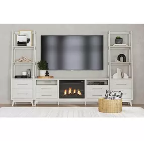 Clare Almond 71" TV Stand with Fireplace Insert