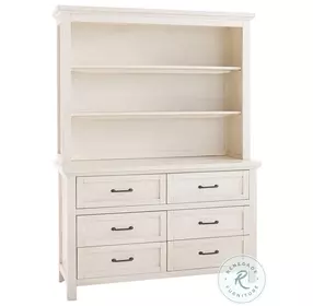 Westfield Brushed White Hutch and Bookcase with 3 Shelves