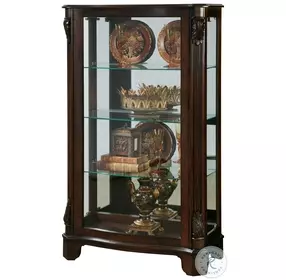 21429 Rich Deep Cherry Mantel Curio Cabinet