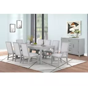 Fiona Mist Gray 78" Extendable Rectangular Dining Table