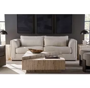 Milo Sheldon Ivory Performance Fabric 92" Sofa with Pillows