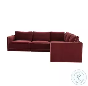Willow Berry Red Velvet Modular L Sectional