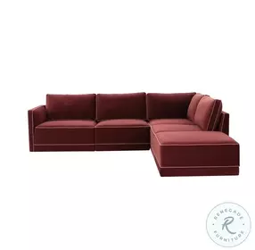Willow Berry Red Velvet Modular RAF Sectional