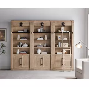 Willow Lane Brown 3 Piece Tall Bookcase with Ladder