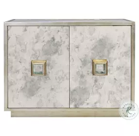 Winslow Antique Mirror And Champange Silver Leaf 2 Door Cabinet